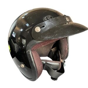 Motorcycle Helmet Adult XL Black Glossy Visor Fuel Dot Padded Biker Protection